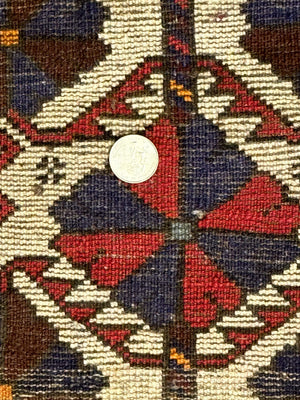 Small Persian Baluchi Tribal Rug, Tan, Handmade