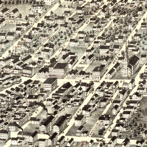 Vintage Map of Brockton, Massachusetts 1878