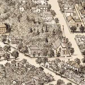 Vintage Map of Dedham, Massachusetts 1876