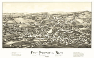 Vintage Map of Pepperell, Massachusetts 1886