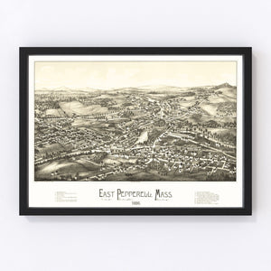 Vintage Map of Pepperell, Massachusetts 1886