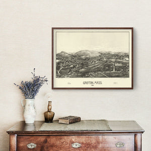 Vintage Map of Groton, Massachusetts 1886