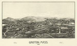 Vintage Map of Groton, Massachusetts 1886