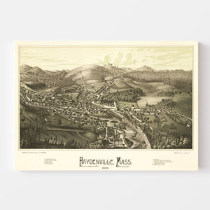 Vintage Map of Haydenville, Massachusetts 1886