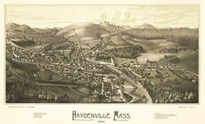 Vintage Map of Haydenville, Massachusetts 1886