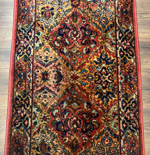 Karastan Rug 2x4 Multicolor Panel Kirman #717, Original 700 Series, Wool Pile Vintage Discontinued