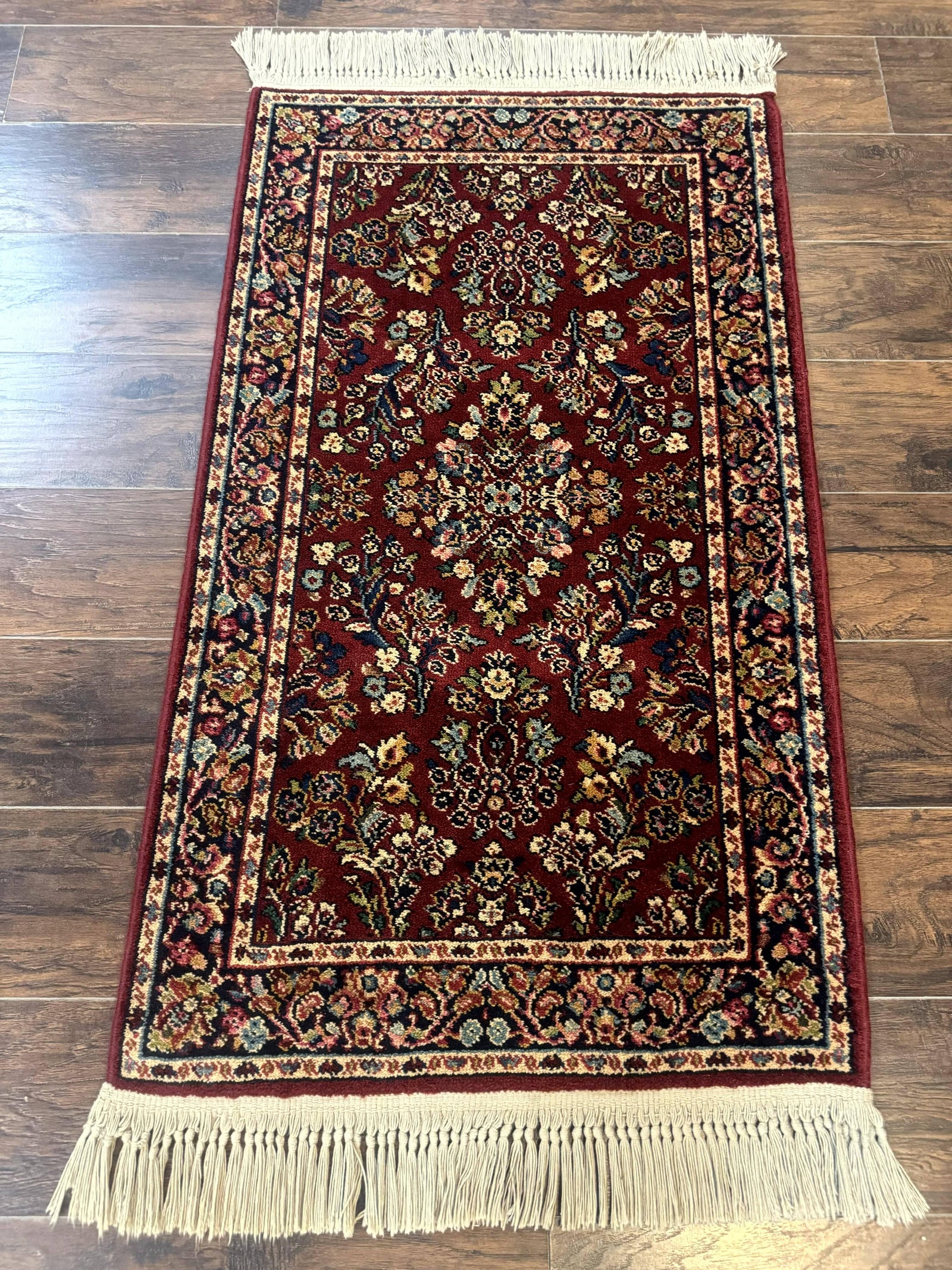 Small Karastan Rug 2.6 x 4 Red Sarouk #785, Karastan Wool Pile Rug, Original 700 Series, Discontinued Vintage Karastan Carpet