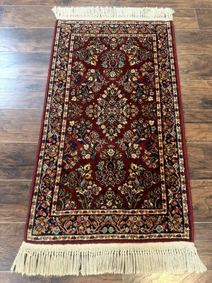 Small Karastan Rug 2.6 x 4 Red Sarouk #785, Karastan Wool Pile Rug, Original 700 Series, Discontinued Vintage Karastan Carpet