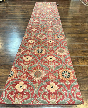 Runner Rug 3 x 14.7, Long Hallway Rug, Wool, Power Loomed, Contemporary, Floral