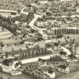 Vintage Map of Housatonic, Massachusetts 1890