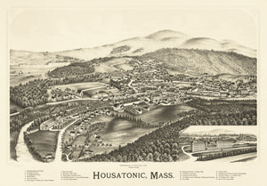 Vintage Map of Housatonic, Massachusetts 1890
