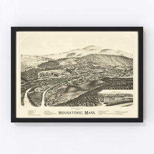 Vintage Map of Housatonic, Massachusetts 1890