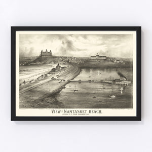 Vintage Map of Nantasket Beach, Massachusetts 1879