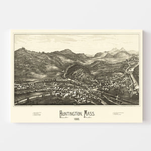 Vintage Map of Huntington, Massachusetts 1886