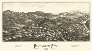 Vintage Map of Huntington, Massachusetts 1886