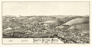Vintage Map of South Acton, Massachusetts 1886