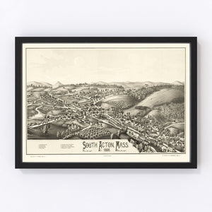 Vintage Map of South Acton, Massachusetts 1886