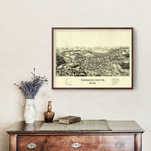 Vintage Map of Townsend Center, Massachusetts 1889