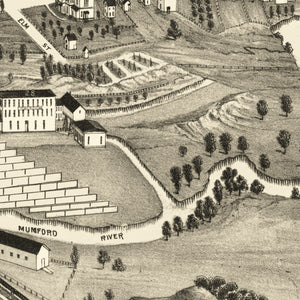 Vintage Map of Uxbridge, Massachusetts 1880