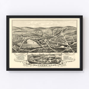 Vintage Map of Maynard, Massachusetts 1879
