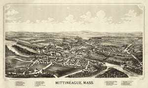 Vintage Map of Mittineague, Massachusetts 1889