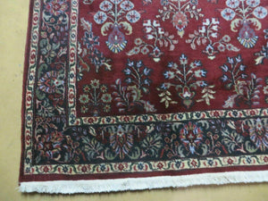 4' X 6' Vintage Handmade Fine India Jaipur Floral Oriental Wool Rug Red Nice