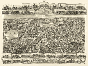 Vintage Map of Newton Centre, Massachusetts 1897