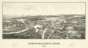 Vintage Map of North Billerica, Massachusetts 1887