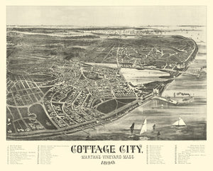 Vintage Map of Cottage City, Massachusetts 1890