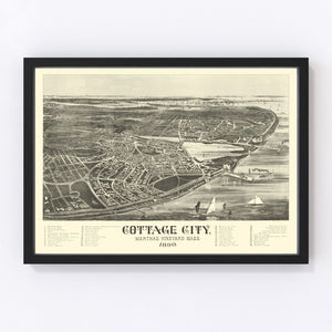 Vintage Map of Cottage City, Massachusetts 1890