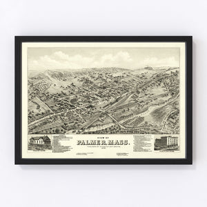 Vintage Map of Palmer, Massachusetts 1879
