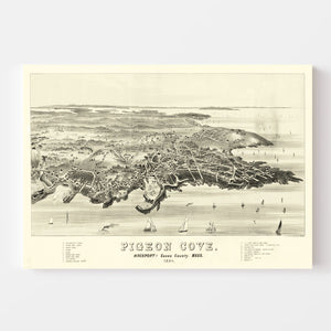 Vintage Map of Pigeon Cove, Massachusetts 1886
