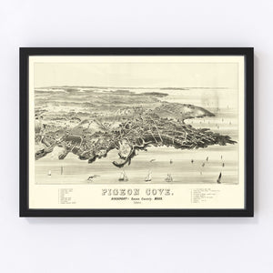 Vintage Map of Pigeon Cove, Massachusetts 1886