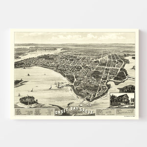 Vintage Map of Onset Bay Grove, Massachusetts 1885