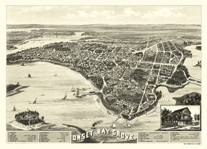 Vintage Map of Onset Bay Grove, Massachusetts 1885