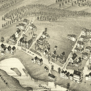Vintage Map of Warren, Massachusetts 1879