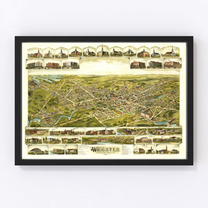 Vintage Map of Webster, Massachusetts 1892