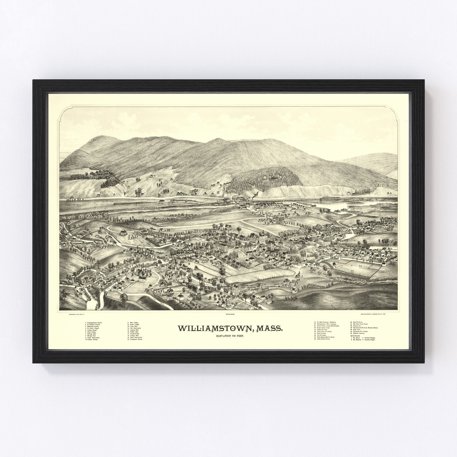 Vintage Map of Williamstown, Massachusetts 1898