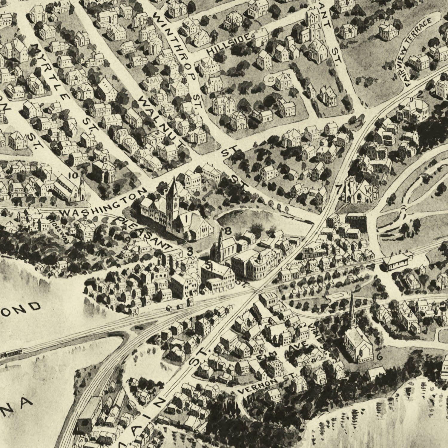 Vintage Map of Winchester, Massachusetts 1898