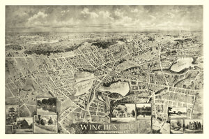 Vintage Map of Winchester, Massachusetts 1898