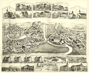 Vintage Map of Lonsdale, Rhode Island 1888