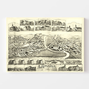 Vintage Map of Lonsdale, Rhode Island 1888