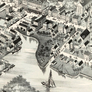 Vintage Map of Wickford, Rhode Island 1888