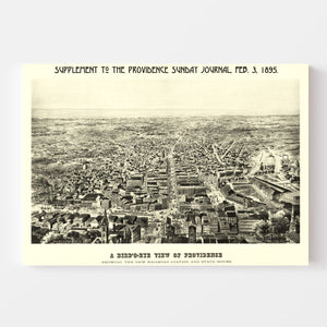 Vintage Map of Providence, Rhode Island 1895