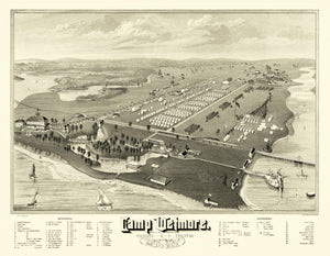 Vintage Map of Camp Wetmore, Rhode Island 1885