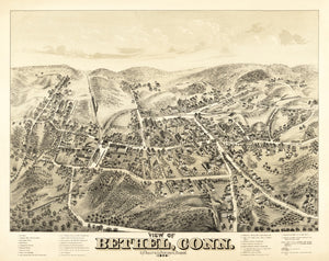 Vintage Map of Bethel, Connecticut 1879