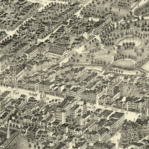 Vintage Map of Hartford, Connecticut 1877
