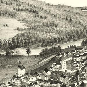Vintage Map of Jewett City, Connecticut 1889