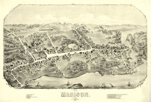 Vintage Map of Madison, Connecticut 1881