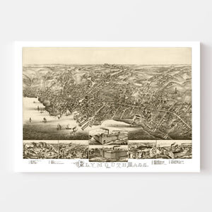 Vintage Map of Plymouth, Massachusetts 1882